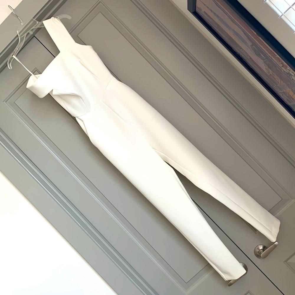 BCBG MAXAZRIA cream white jumpsuit